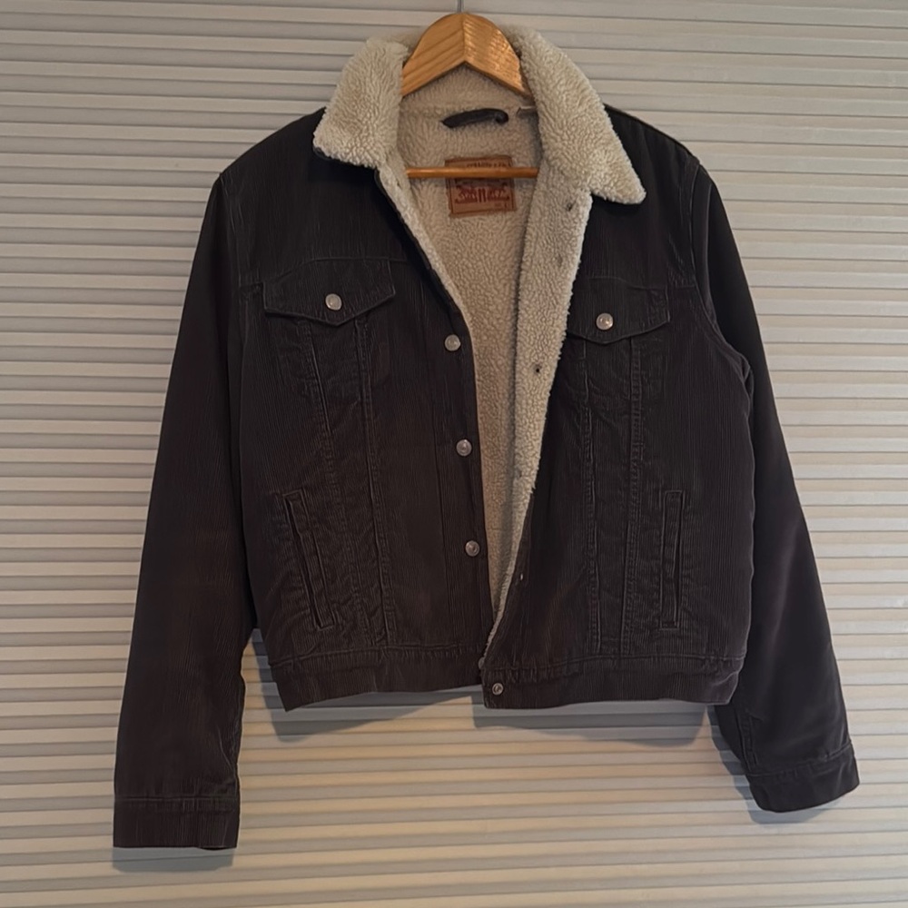 Women’s Black Corduroy Jacket with Sherpa Lining
